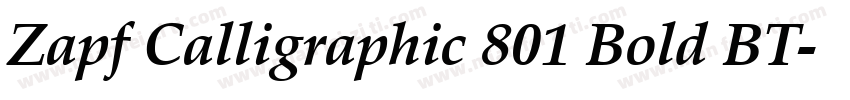 Zapf Calligraphic 801 Bold BT字体转换